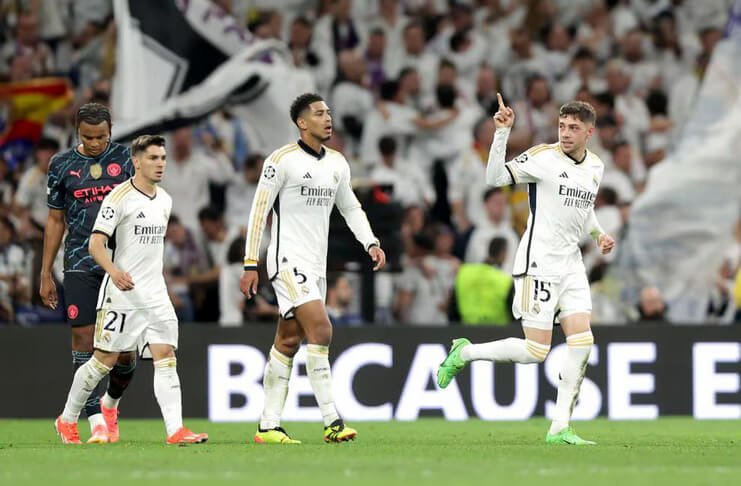 Hasil Liga Champions: Tanpa Pemenang di Madrid dan London 5 Federico Valverde menyamakan kedudukan jadi 3-3 pada laga Madrid vs Man. City.