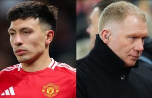 Lisandro Martinez menembak kembali pada kritik suami Paul Scholes dengan pesan yang indah