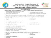 Soal Essay Seni Teater Kelas 6 Semester 1 2025