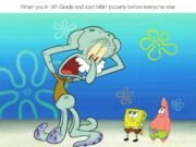 8 Meme SpongeBob Saat Mengalami Puber, Tumbuh Kumis Pertama