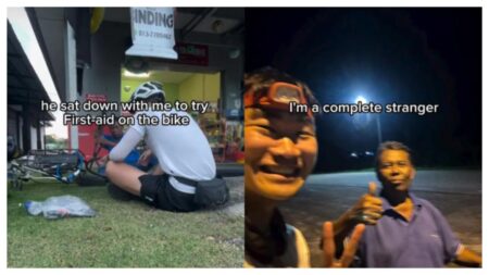 Pengendara sepeda mengalami momen tak terduga, kebaikan orang asing memanaskan hati