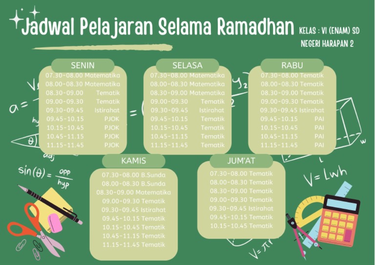 Jadwal Libur Sekolah Saat Puasa Ramadhan 2026 Wilayah Priangan