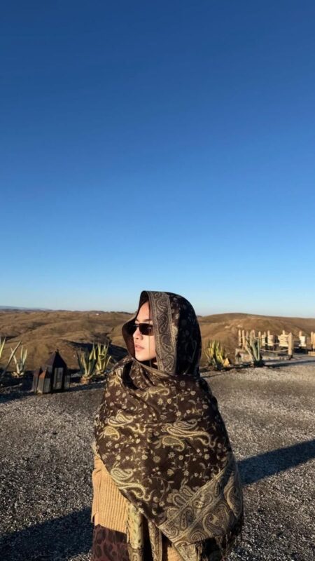 10 Foto Mahalini Berlibur di Marrakech Bersama Keluarga