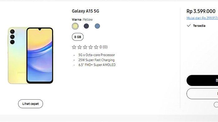 Harga Samsung Galaxy A17 5G Januari 2026, Cicilan 0% Bulanan