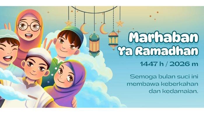 135 Poster Tulisan “Marhaban Ya Ramadhan” 2026 untuk Pawai Tarhib Anak TK-SD