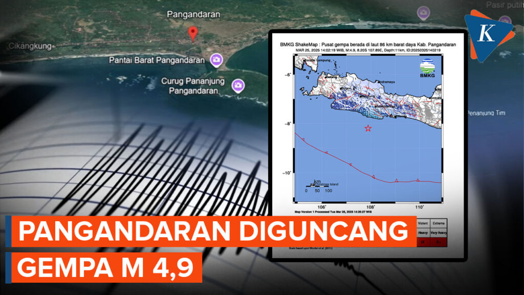 Dua Gempa Guncang Pangandaran dan Tasik Pagi dan Sore