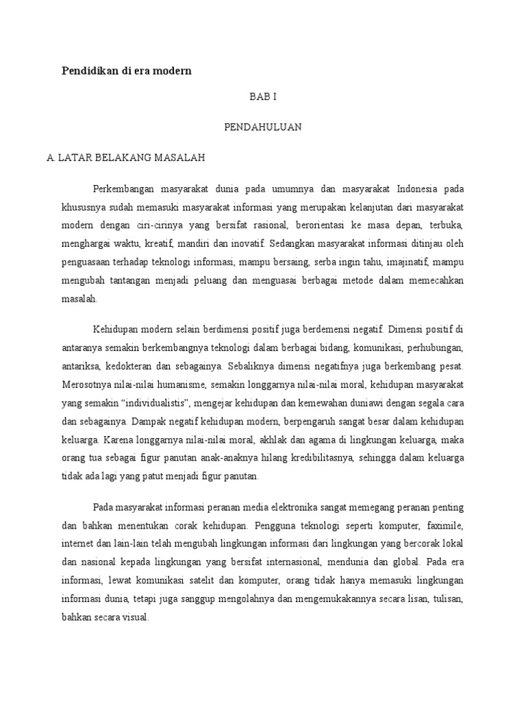 Tantangan Pendidikan di Era Modern