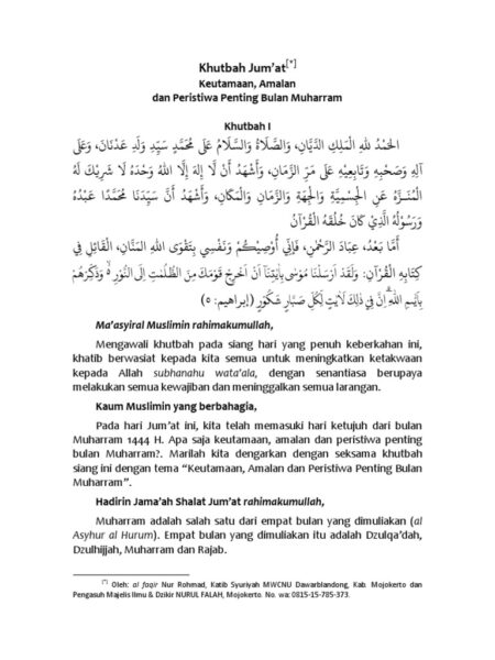 Naskah Khutbah Jumat: 5 Peristiwa Penting di Bulan Syawal yang Jarang Diketahui