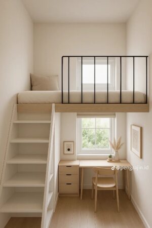Kamar 2×3 Tetap Nyaman dengan 7 Ide Mezzanine Ini