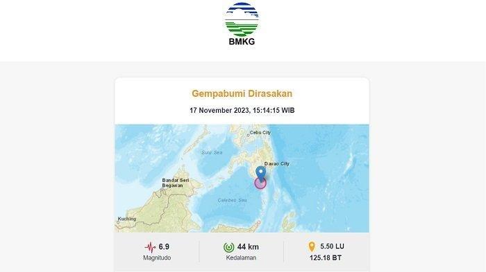 Gempa 4,3 SR di Pasangkayu, Sulawesi Barat, Kedalaman 4 KM