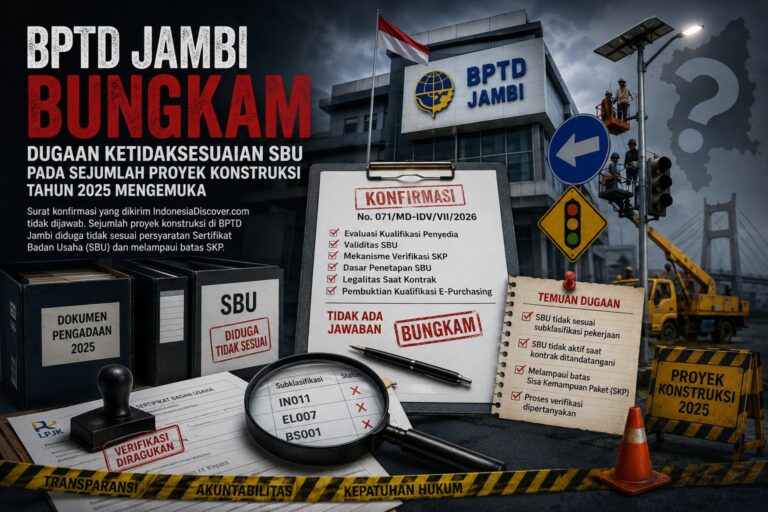 BPTD Jambi Bungkam, Dugaan Ketidaksesuaian SBU dan SKP pada Sejumlah Proyek Konstruksi Tahun 2025 Mengemuka