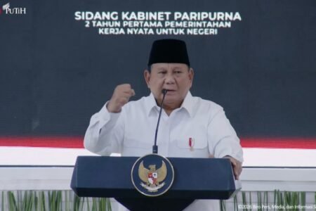 Poin-poin pidato Prabowo di sidang kabinet paripurna 2 tahun pemerintahan