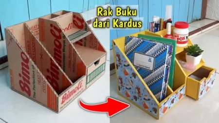 Ubah kardus bekas jadi rak buku cantik, ini bahan dan caranya